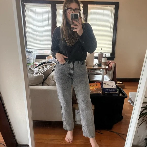 Madewell straight leg distressed grey denim - Picture 3 of 4